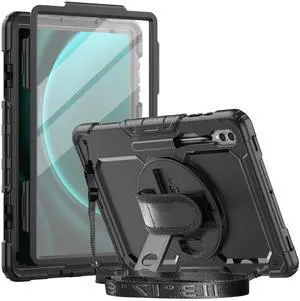 Herize Case Compatible with Samsung Galaxy Tab S10/S9/S8 Ultra 14.6 Inch with Screen Protector Pen Holder | Shockproof Cover W/Stand Shoulder Strap Hand Strap