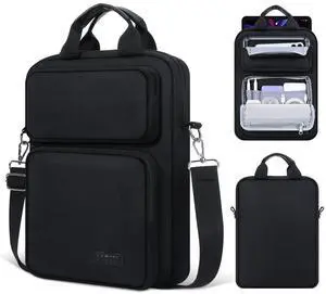 MoKo 10-13 inch Tablet Sleeve Bag for iPad Pro/Air M4 13inch, Pro 12.9/11 inch, 10.9" iPad 10th/Air 5/4th, Galaxy Tab S8+/S9+ 12.4, Carrying Case with Multi-Pockets & Removable Shoulder Strap, Black