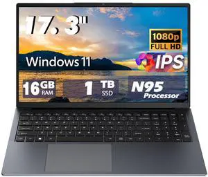 17 Inch Laptop Computers,12th Generation Processor N95 4C 4T(Up to 3.4Ghz),16GB DDR4 RAM 1TB SSD,1920*1080,10000mAh Large Battery,Type-C(Data), WiFi5,BT,RJ45,Dual Stereo Speakers, Backlit Keyboard 17 Inch Laptop Computers,12th Generation Processor N95 4C 4T(Up to 3.4Ghz),16GB DDR4 RAM 1TB SSD,1920*1080,10000mAh Large Battery,Type-C(Data), WiFi5,BT,RJ45,Dual Stereo Speakers, Backlit Keyboard