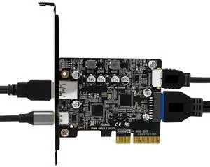 10Gbps PCIE 3.0 to USB 3.2 Expansion Card, Type C USB3.2 Gen2 Front Expansion Card Adapter to Type E and USB 19/20 Pin