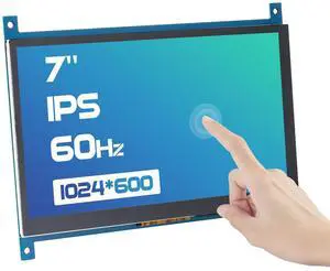 SunFounder 7 Inch Touchscreen for Raspberry Pi 4 Display HDMI 1024×600 USB IPS LCD Screen Display Monitor for Raspberry Pi 5,400 4 3 Model B, 2 Model B, and 1 Model B+, Windows Capacitive Touch Screen
