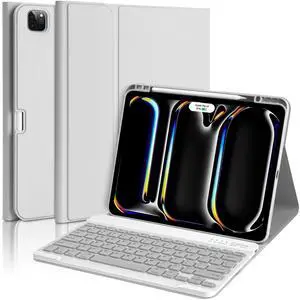 aMZCaSE for iPad Pro 13 inch Case with Keyboard (M5/M4) 2025/2024, for iPad Pro 13 Keyboard with Magnetic Detachable Folio Slim Cover, Smart Sleep/Wake, Pencil Holder, Gray
