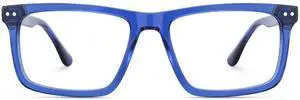 Zeelool Glasses Frames for Men Blue Rectangle Eyeglasses with Clear Lens Novel Designer Business Casual Eyewear Glasses Emerson JGX724661-04