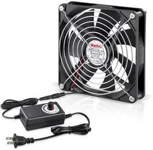 Wathai 140mm x 25mm Computer Fan with AC Plug 110V 120V 220V 240V Variable Speed Controller for DIY Biltong Box Reptile Aquarium Receiver DVR PlayStation Xbox Cabinet Ventilation Cooling