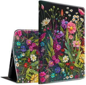 Case for Kindle Paperwhite 12th Generation & Kindle Colorsoft Signature Edition 2024 7 inch Lightweight Smart Case PU Leather Adjustable Stand Protective Cover with Auto Wake/Sleep - Floral Flower