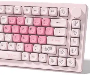 Womier Keyboard Keycaps - Pink Cute Keycap MOA Profile, PBT Dye-Sublimation Custom Key Caps Set 60% 65% 75% 100% Percent for Cherry MX, Kailh, Outemu, Gateron Mechanical Keyboards (Love Origami)