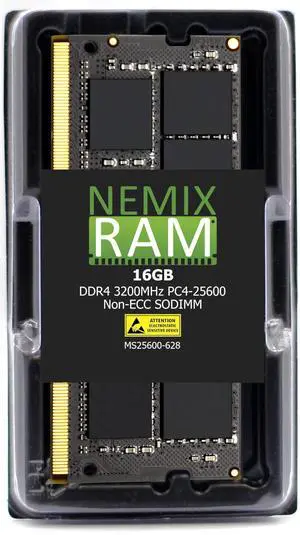 NEMIX RAM 16GB (1X16GB) DDR4 3200MHZ PC4-25600 2Rx8 1.2V CL22 260-PIN Non-ECC SODIMM Laptop PC Memory