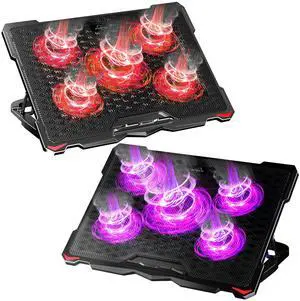 AICHESON S035 Laptop Cooling Pad, Red Lights and Purple Lights Set