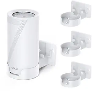 Wall Mount Kit for TP-Link Deco BE65-5G/BE75/BE85/BE95 WiFi 7 Mesh System  Space-Saving Bracket with Cable & Power Adapter Storage, Secure & Stylish Design for Home and Office (White, 3-Pack)