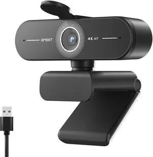 EMEET C60E 4K Webcam for PC - Ultra 4K HD, PDAF Autofocus, Dual Noise-Cancelling Mics, 73° FOV, Auto Light Correction, USB Plug&Play, Privacy Cover, Ideal for High-End Business Meetings&Live Streaming