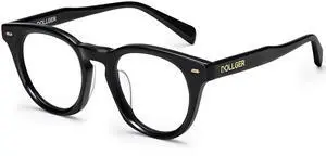 Dollger Blue Light Glasses for Women Men Round Frame Retro Blue Light Blocking Computer Blue Screen Glasses Black