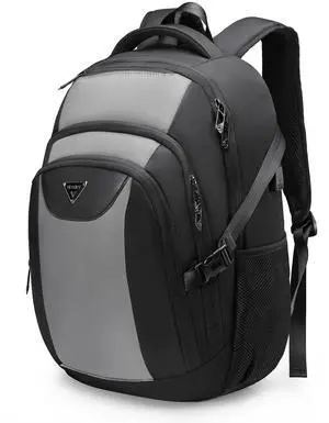 Laptop Travel Backpack with USB Charging Port, Anti-Theft Travel Business Backpack Fits 17 Inch Notebook, 30L Water-Resistant Work Computer Backpack, College School Bookbag for Men Women, Grey/Black