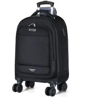 Ponhog Rolling Backpack with 4 Wheels, 15.6 Inch Travel Laptop Backpack for Women Men, Water Resistant Roller with USB Charging Port, Airline Approved Wheeled Work Bag, Black