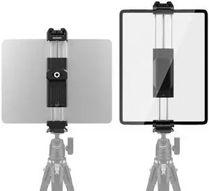 NEEWER Tablet Metal Holder for iPad Tripod Mount Adapter with Cold Shoe, Arca Type Base, NATO Interface, 1/4" Screw for iPad mini Air Pro Surface Pro (7.9" to 12.9"), Universal Tablet Clamp, PA100