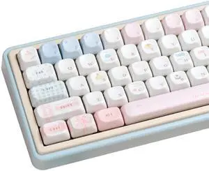 TIMSEKER FOA Profile Cute Keycaps Set, PBT Material, Sweet Custom Key Caps for Mechanical Keyboard, Five Side Dye Sublimation, 145 Keys