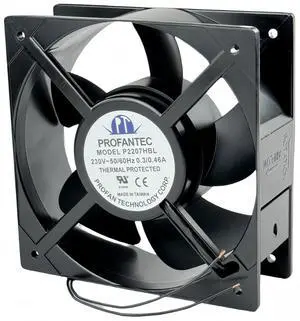 P2207HBL PROFANTEC Axial Fan, Electric Control Cabinet Cooling Fan AC230V 0.3/0.46A 50/60Hz, 2-Wire Thermal Protected Cooling Fan P2207HBL 208x208x72mm
