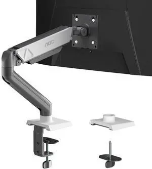 AOC AM102 Single Monitor Stand, Adjustable Monitor Arm Mount for 1732 Inch Screens, Holds 4.419.8 lbs, Cable Management, Sturdy VESA 75x75/100x100 Mount with C-Clamp and Grommet Base