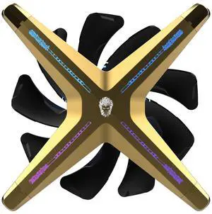 ALSEYE X12 Case Fan ARGB PWM Computer Air Cooling Fan - High Performance Silent Operation 120mm RGB CPU Cooling (Golden, Reverse Blade)