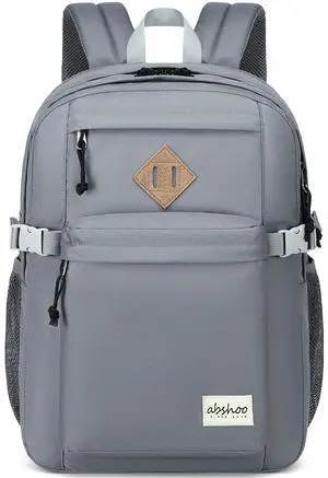 abshoo 29L Backpack for School College Bookbag Middle High School Backpacks Casual Daypack Travel Backpack (Grey)