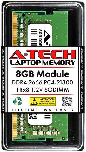 A-Tech 8GB RAM Replacement for Hynix HMA81GS6CJR8N-VK | DDR4 2666MHz PC4-21300 1Rx8 1.2V SODIMM 260-Pin Memory Module