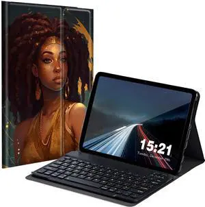 BREIDMKFM Keyboard Case for Kindle Fire Max 11 Case (13th Generation, 2023 Release) 11", Fire Max 11 2023 Tablet Cover with Detachable Wireless Bluetooth Keyboard, Black Girl