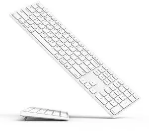 Wireless Bluetooth Keyboard with Numeric Keypad for Apple Mac OS, Rechargeable, Works with iMac, Mac mini/Pro, MacBook Air/Pro, iPad