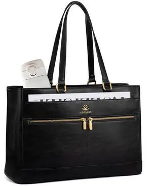 LOVEVOOK Laptop Bag for Women,15.6 Inch Vintage Work Tote Bags for Women,Leather Teacher Bag,Large Computer Bag,Waterproof Handbags Womens Briefcase Office Messenger