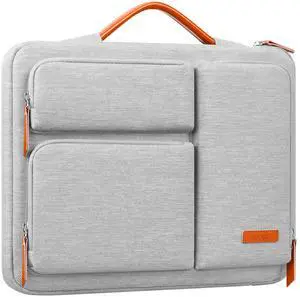 Lacdo 360° Protective Laptop Sleeve Case for MacBook Air/Pro, 13-13.3 inch Notebook, 14 inch New MacBook Pro M5/M4/M3/M2/M1 A3434 A3112 A3401 A3185 A2992 A2918 2025-2021 Computer Bag, Gray