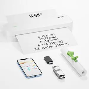 Portable Printers Wireless for Travel,Inkless-Small-Printer Support 8.5" X 11"US Letter&Legal,A4&A5 Thermal Paper,Thermal-Bluetooth-Wireless-Printer Compatible with Android,iOS