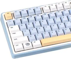 JOLINTAL Cute PBT Keycaps 130 Keys, Minimalist Style Blue and Yellow Penguin Keycaps, Cherry Profile Dye-Sublimation Custom Key Caps for Cherry MX Switches Mechanical Gaming Keyboard