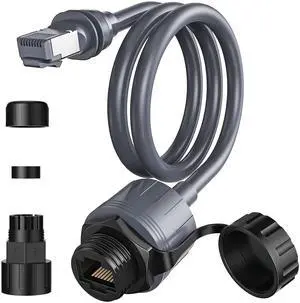 ZNKG Starlink Ethernet Adapter Gen 3/Mini, Starlink Mini Cable Extension to RJ45 Female Connector Waterproof Compatible with Starlink Dish/V3 Router, Plug-and-Play