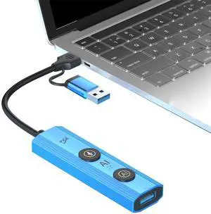 AI HUB with GPT&DeepSeek-R1 AI Models USB C Hub with AI Voice Input Translation & PPT Generation Supports 130+ Languages USB3.0 Dock for MacBook, HP, Dell Works with Windows/macOS Aluminum Design