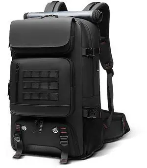 Fitzkor Travel backpack for Men & Women, Convertible Duffle Bag waterproof Laptop Backpack, Separate Shoes Bag USB charging port outdoors backpack (Black)