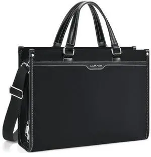 UTOTEBAG Laptop Bag-Tote Bag for Women, Canvas Computer Tote Bag Lightweight Laptop Tote Bag,Crossbody Work Tote Bag-Laptop Purse 15.6 Inch for School/Travel(Black)