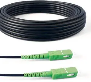 Elfcam® - 70m/229.6ft Armored Fiber Optic Cable for Outdoor and Indoor SCA to SCA Simplex Singlemode, Compatible with FTTH Cables, 70 Meters