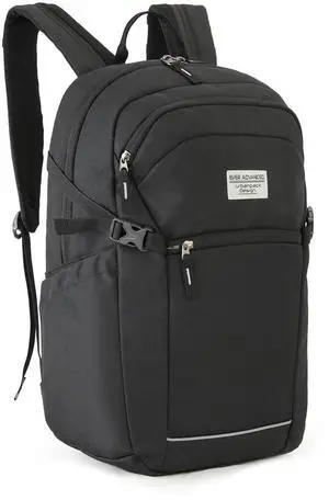 EVER ADVANCED Work Backpack, Travel Laptop Backpack for Women Men with Luggage Sleeve, Fit 15.6Inch Laptop, Water Resistant Bookbag Carry on BagPack, Black