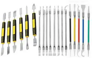 Zuobeiyi Metal Spudger with IC Chip Repair Tools Thin Blade CPU Remover BGA Maintenance Knife, 19 Pieces Electronics Opening Pry Tool for Phone Laptop LCD Tablet and More