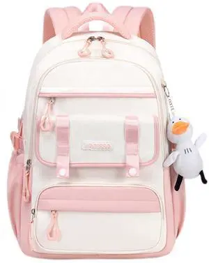 Womens Girls Backpack for School Cute Aesthetic Large Laptop Backpack Kawaii Preppy Teen Kids Bookbag Travel Daypack (Pink,L)