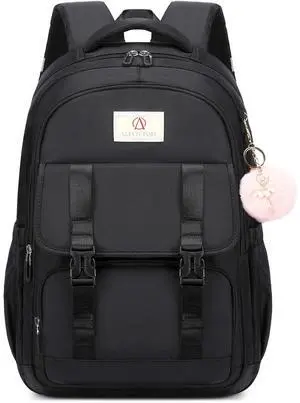 AO ALI VICTORY Laptop Backpack 16 Inch Kids Elementary Middle High School Bag College Backpacks Women Work Business Back Pack Travel Rucksack Large Bookbag for Teens Girls Womens Students,Black