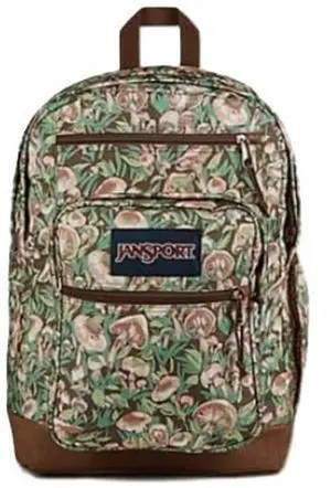 JanSport Laptop Backpack, Green/Brown, 17"H x 12.5"W x 6"D