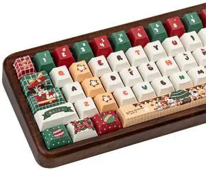 COOMICKEY PBT Keycaps 130 Keys Cherry Profile Key Cap Cute Keycaps Dye-Sublimation Christmas Custom Keycap Set for Cherry Gateron MX Swithes Mechanical Keyboards