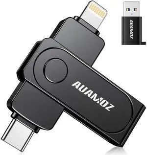 AUAMOZ 512GB Flash Drive Intended for iPhone, Memory Stick Storage Files Photos Videos Backup, Compatible with iPhone iPad Android PC, Plug and Play, No Application Required (Metal Gray)