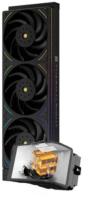 Thermalright Wonder Vision 360 UB ARGB Black AIO CPU Liquid Cooler,for AM5/Intel LGA1851/1700,6.67-inch 3D Curved Screen with 2400x1080 Resolutions,Magnetic Panel Screen,3D/2D Video Support