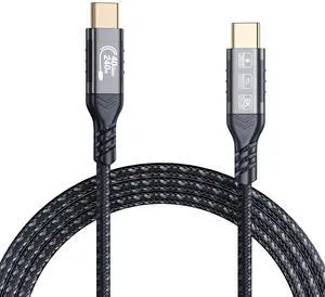 Thunderbolt 4 6.6ft USB C Cable - Supports 40Gbps Data Transfer and 8K/4K Video - Compatible with Thunderbolt 4/3 Monitor, Hub, Docking Stations - Black