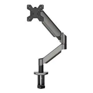 Ultrawide Monitor Arm for 13 to 32 inch Flat/Curved Computer Screen, Gas Spring Single Monitor Mount Holds up to 17.63 lbs, Clamp & Grommet Base, VESA 75x75/100x100mm, Black