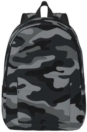 Duduho Camo Camouflage Grey Backpack 15.7 Inch Laptop Backpack Travel Hiking Daypack Multipurpose Bookbag For Men Women