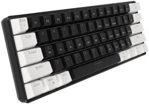 Sxhlseller Blue Switch 61 Key Mechanical Keyboard with Cool Lighting Effect, Design, Compact Size, Compatible with OS X, (White Black)