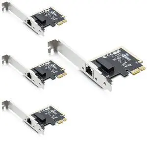 10Gtek 1Gb/s Network Card with One Port RJ45, Supports Windows 7/8/8.1/10/11/Vista, Servers 2012/2008 R2, Linux, Mac OS, 4-Pack