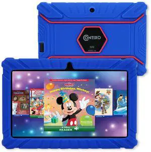 Contixo V8 7" Kids Tablet - 32GB Storage, Pre-Loaded Exclusive 50 Disney Storybooks (Value $200), Android, Parental Controls, Durable Kid-Proof Case - Orange