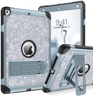 YINLAI Case for iPad 6th Generation,iPad 5th Generation Case,iPad 9.7 Case,Glitter Women Shockproof Drop Protection Cover with Kickstand iPad 9.7 inch iPad Air2 A1893/A1954/A1822/A1823,Titanium Blue